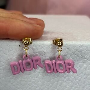 Dior Pink and Gold Earrings